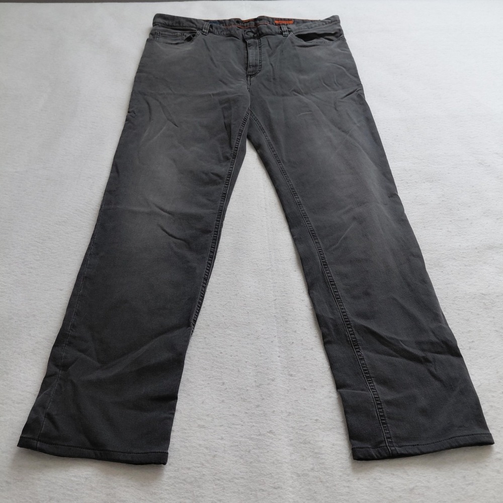 Alberto Men Pipe Cosy Jeans Regular Slim Fit Gray W38 L34 Stretch Dark Denim Y2K